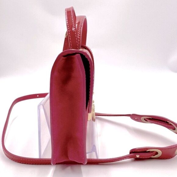 Auth Jimmy Choo Pink Patent Leather Suede 2way Rebel Crossbody Bag Preloved - Picture 11 of 14